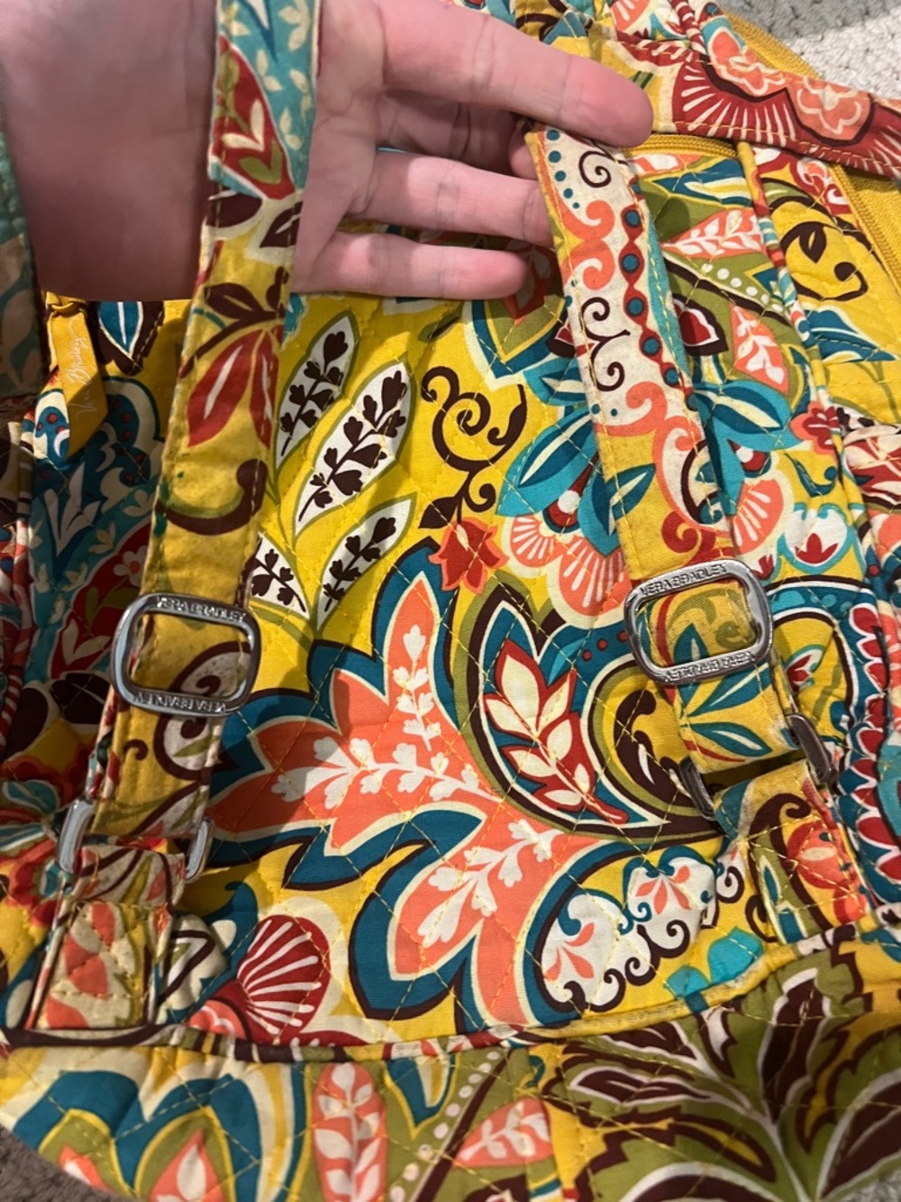 Do not buy- sold-Vera Bradley yellow Backpack Provencal - Picture 5 of 6